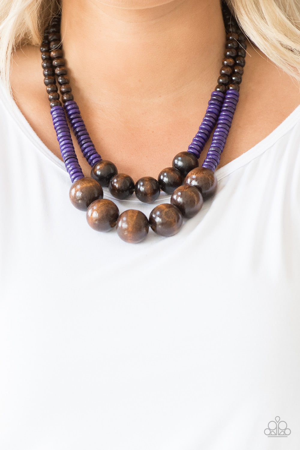Paparazzi Accessories Cancun Castaway - Purple Wood Necklaces - Lady T Accessories