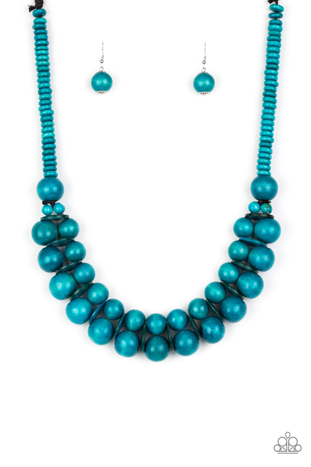 Paparazzi Accessories Caribbean Cover Girl - Blue Wood Necklaces - Lady T Accessories
