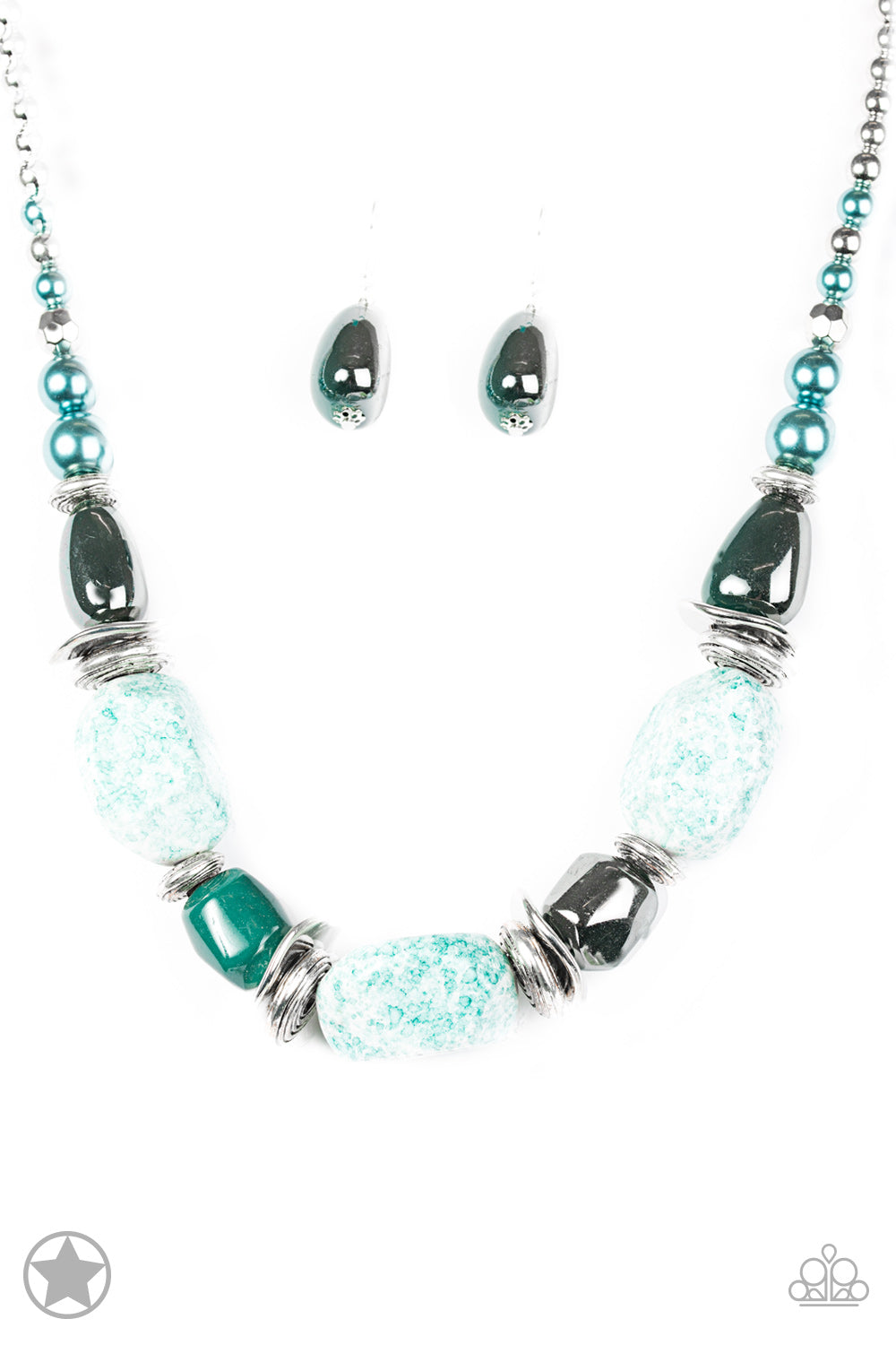Paparazzi Accessories In Good Glazes - Blue Blockbuster Necklaces - Lady T Accessories