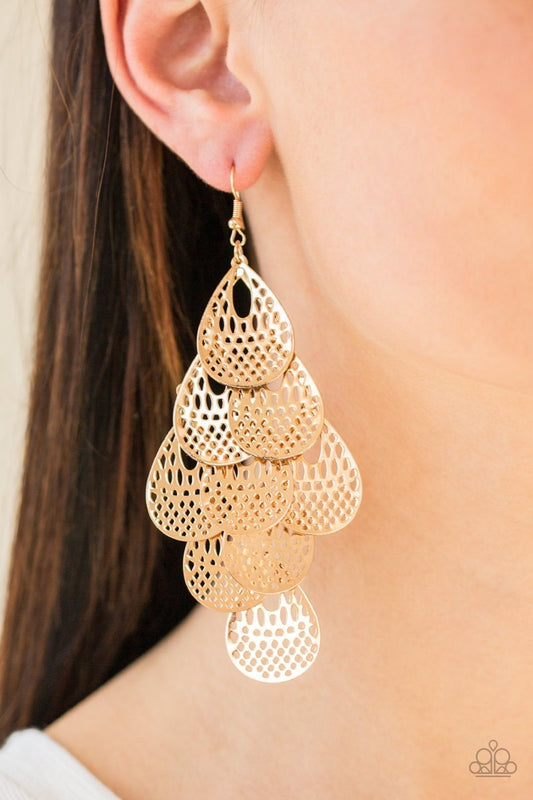 Paparazzi Accessories Lure Them In - Gold Earrings - Lady T Accessories