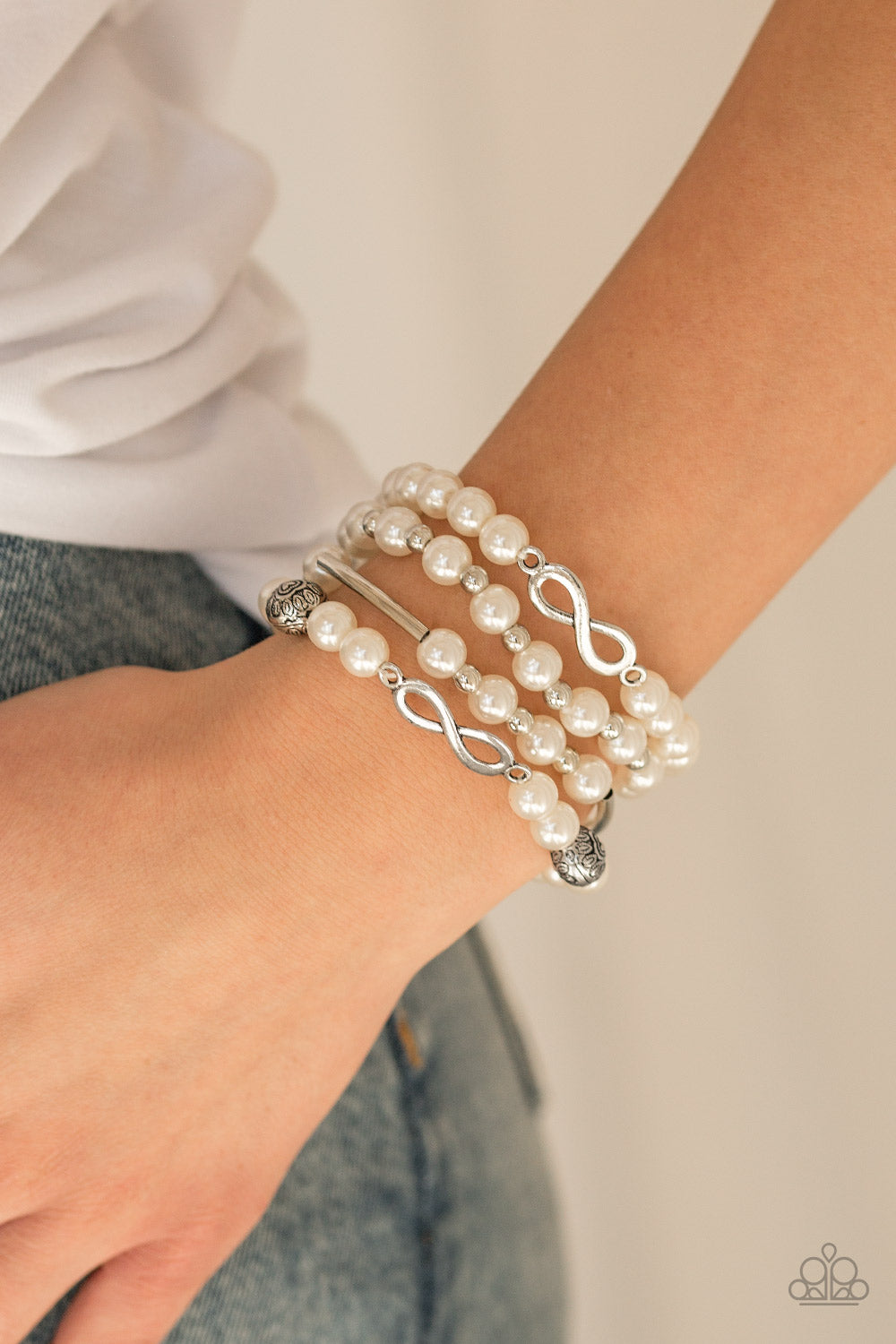 Paparazzi Accessories Limitless Luxury - White Bracelets - Lady T Accessories