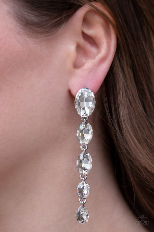 Paparazzi Accessories Red Carpet Radiance - White Earrings - Lady T Accessories