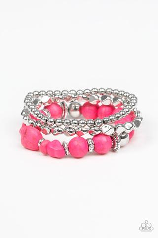 Paparazzi Accessories Rural Restoration - Pink Bracelets - Lady T Accessories