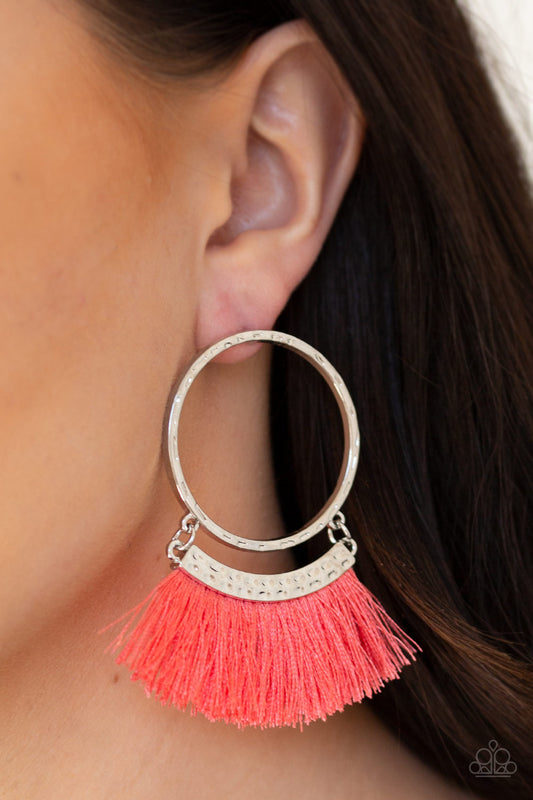 Paparazzi Accessories This is Sparta - Orange Earrings - Lady T Accessories