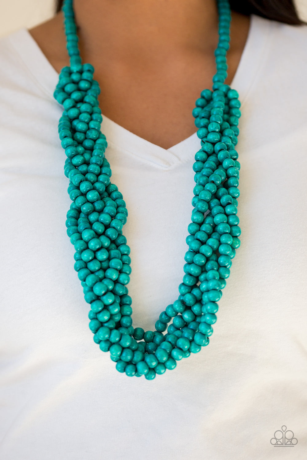 Paparazzi Accessories Tahiti Tropic - Blue Wood Necklaces - Lady T Accessories