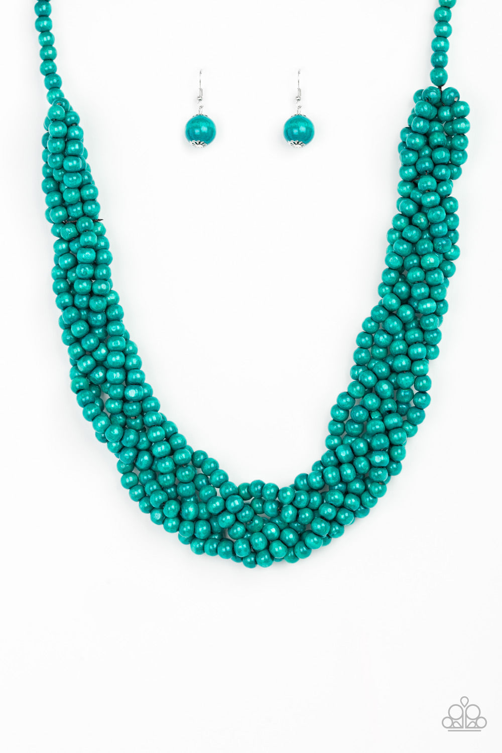 Paparazzi Accessories Tahiti Tropic - Blue Wood Necklaces - Lady T Accessories