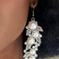 Paparazzi Accessories - The Party Has Arrived - White Pearl July 2022 Life of the Party - Paparazzi Earrings
